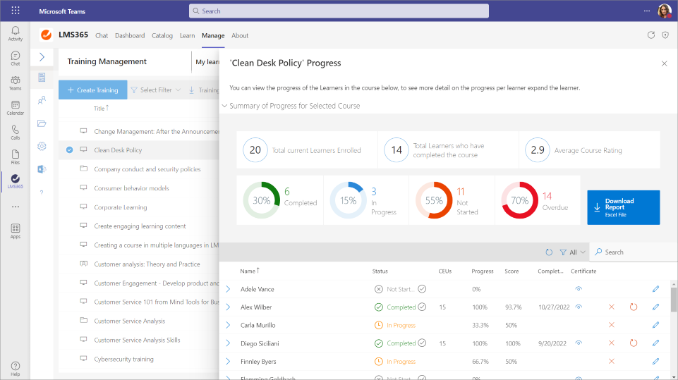 Teams Course Progress Dashboard small